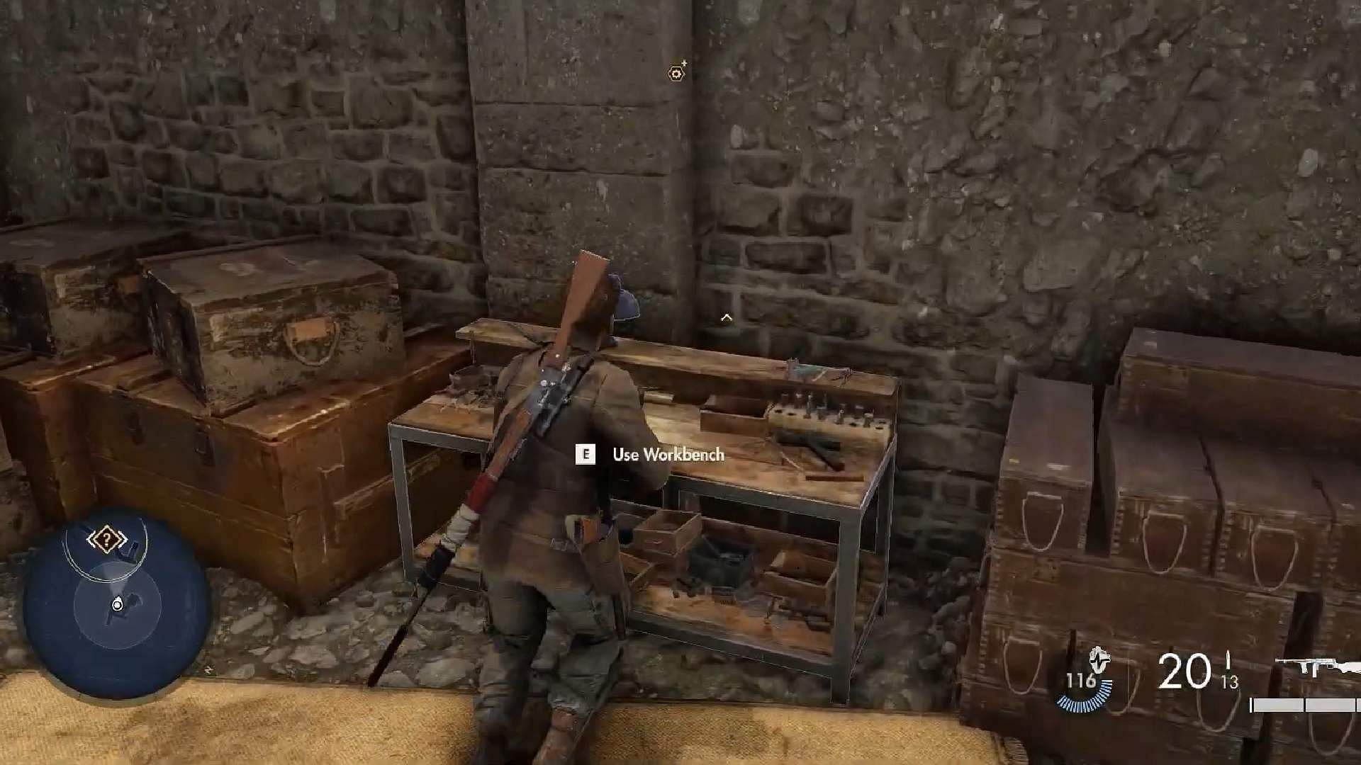 Pistol desk location (Image via Rebellion || YouTube/@Game Guides Channel)