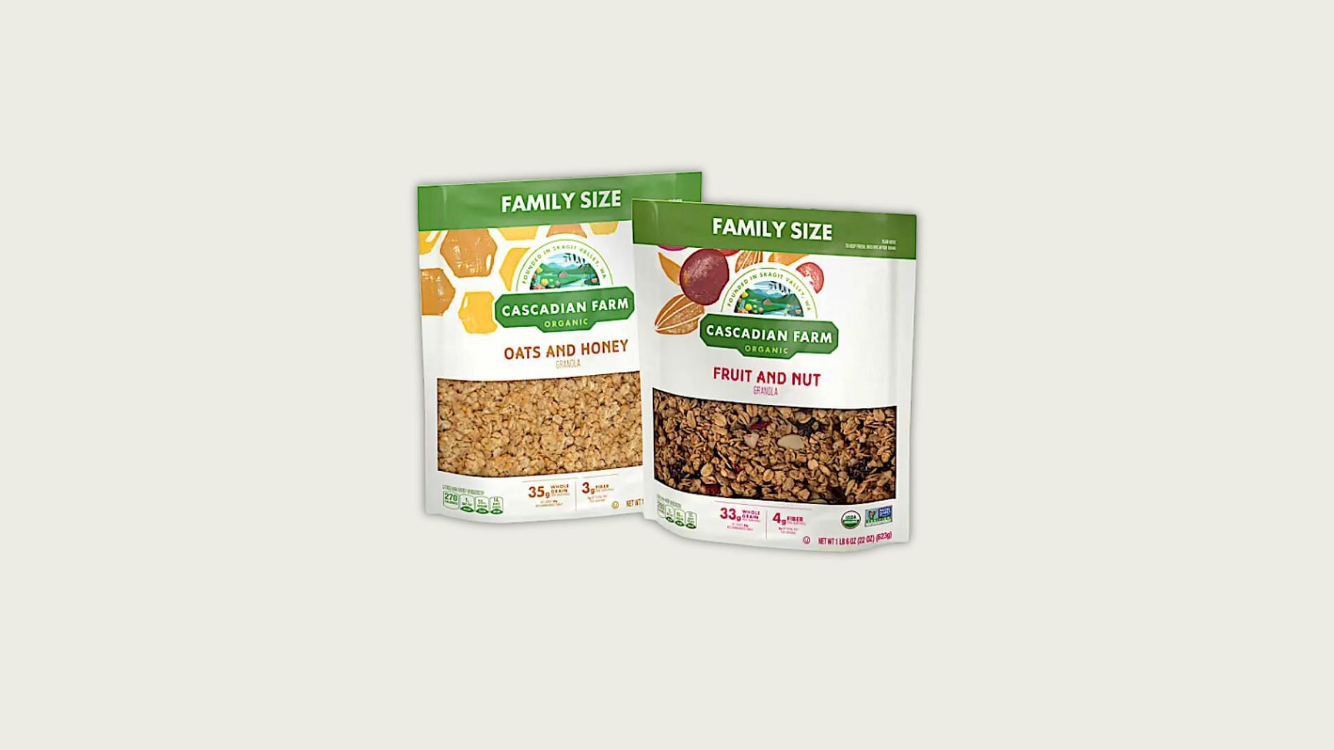 Cascadian Farm Family size granolas (Image via General Mills)