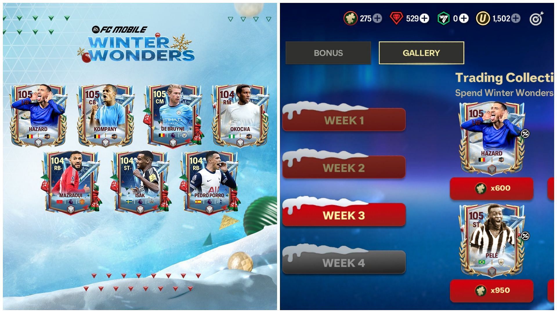 Week 3 EA FC Mobile Winter Wonders items revealed (Images via EA Sports)