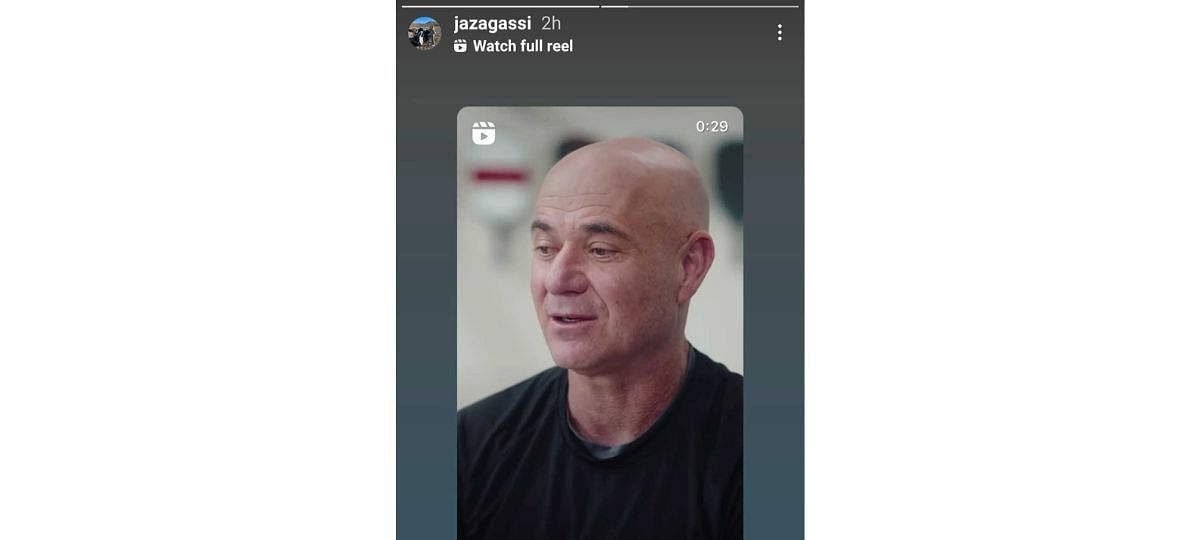 Andre Agassi and Steffi Graf&#039;s daughter Jaz&#039;s Instagram story/@jazagassi