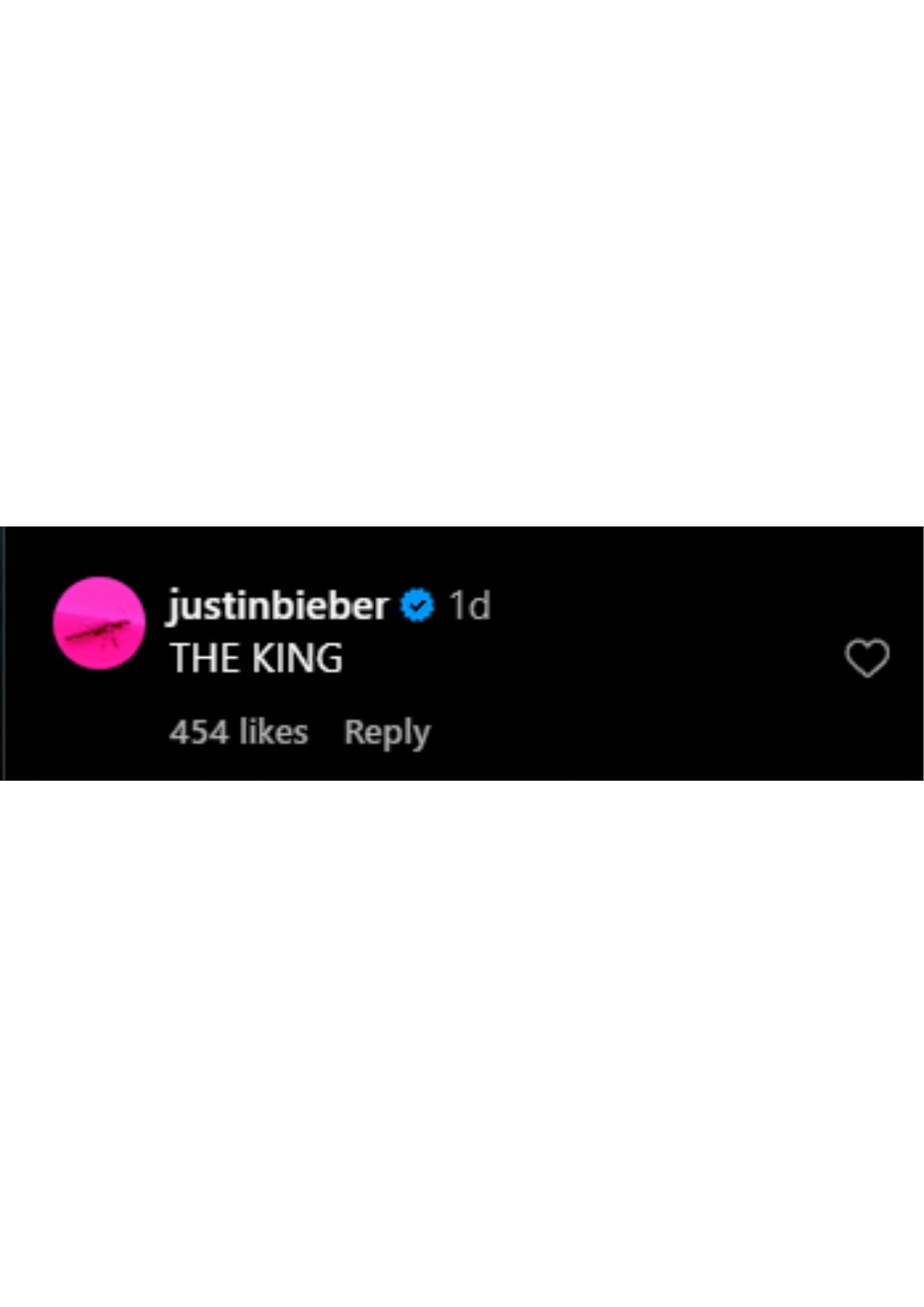 Justin Bieber&#039;s comment.