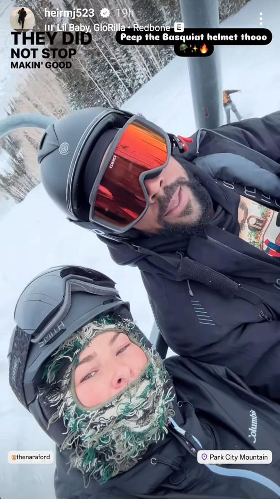 Marcus Jordan and Nara Ford having a great time in Utah. Image source: IG.com/heirmj523