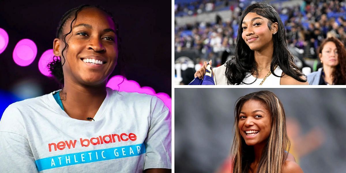 Coco Gauff (L); Angel Reese and Gabby Thomas (R) (Image Source: Getty)