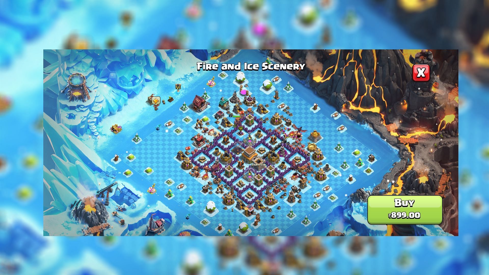 Design of the Clash of Clans Fire and Ice scenery (Image via Supercell)