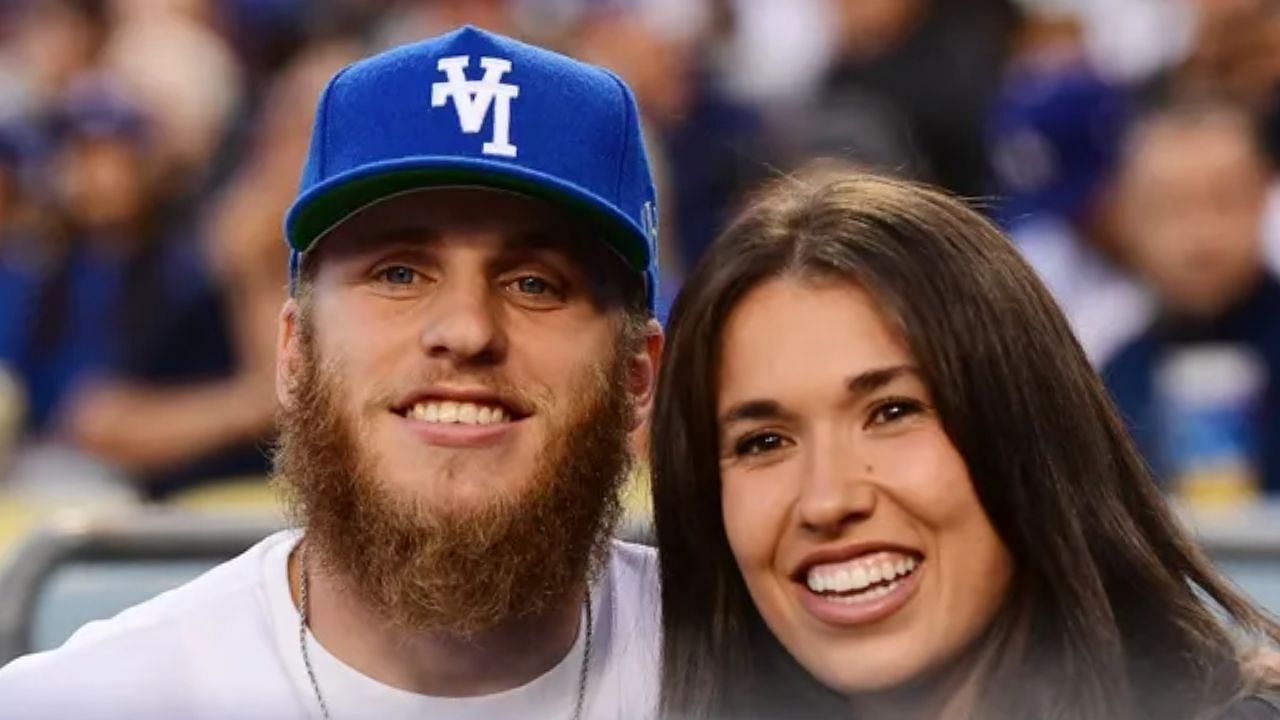 MLB: San Francisco Giants at Los Angeles Dodgers May 3, 2022; Los Angeles, California, USA; Los Angeles Rams wide receiver Cooper Kupp with wife Anna Kupp attend the game between the Los Angeles Dodgers and San Francisco Giants at Dodger Stadium. Mandatory Credit: Gary A. Vasquez-Imagn Images