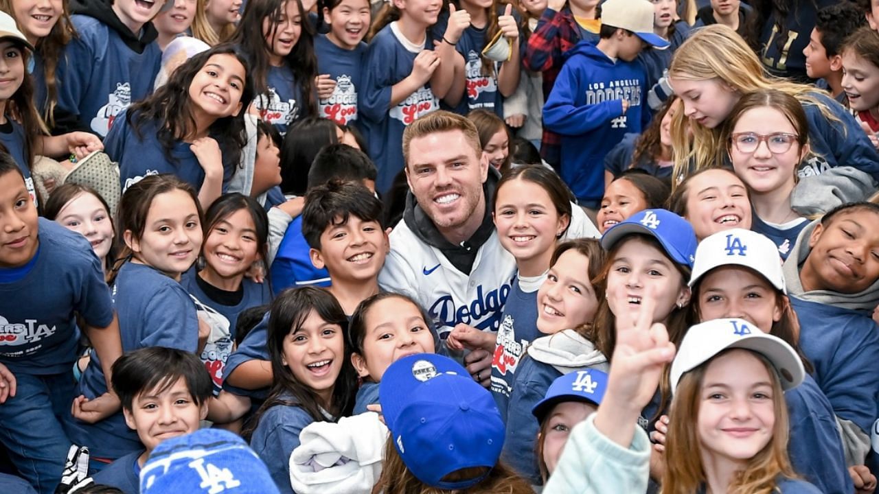 Freddie Freeman meets kids belonging to areas affected by the LA fires (Image from - Instagram.com/@dodgers)