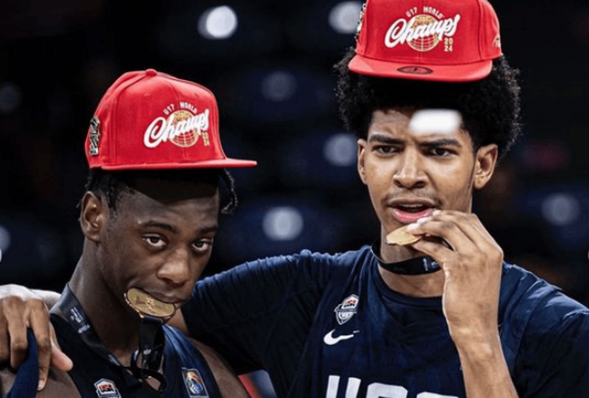 Chris Cenac Jr. with AJ Dybantsa for USA Basketball (Source: Instagram/chriscenac1)