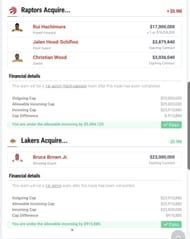 Trade formulated via Spotrac's trade machine