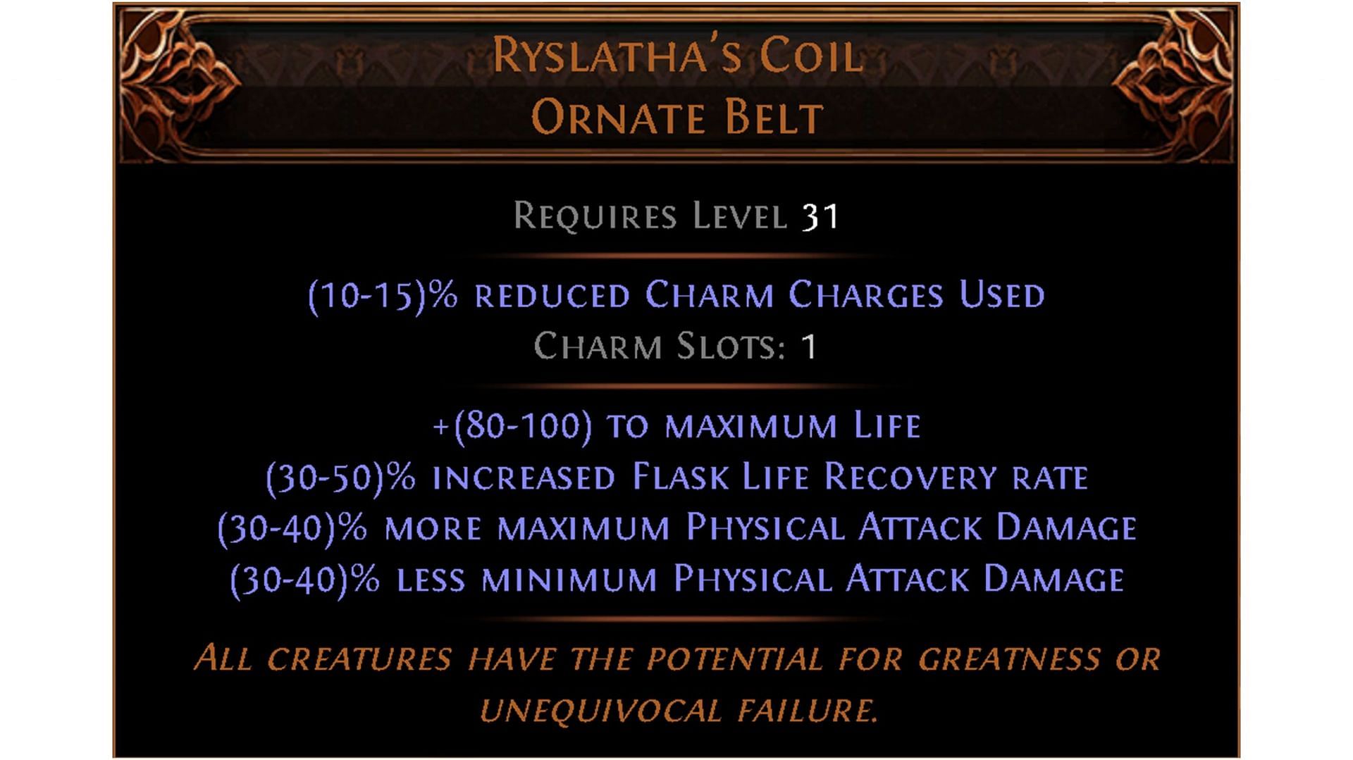 Stats of Ryslatha&rsquo;s Coil in PoE 2 (Image via Grinding Gear Games)