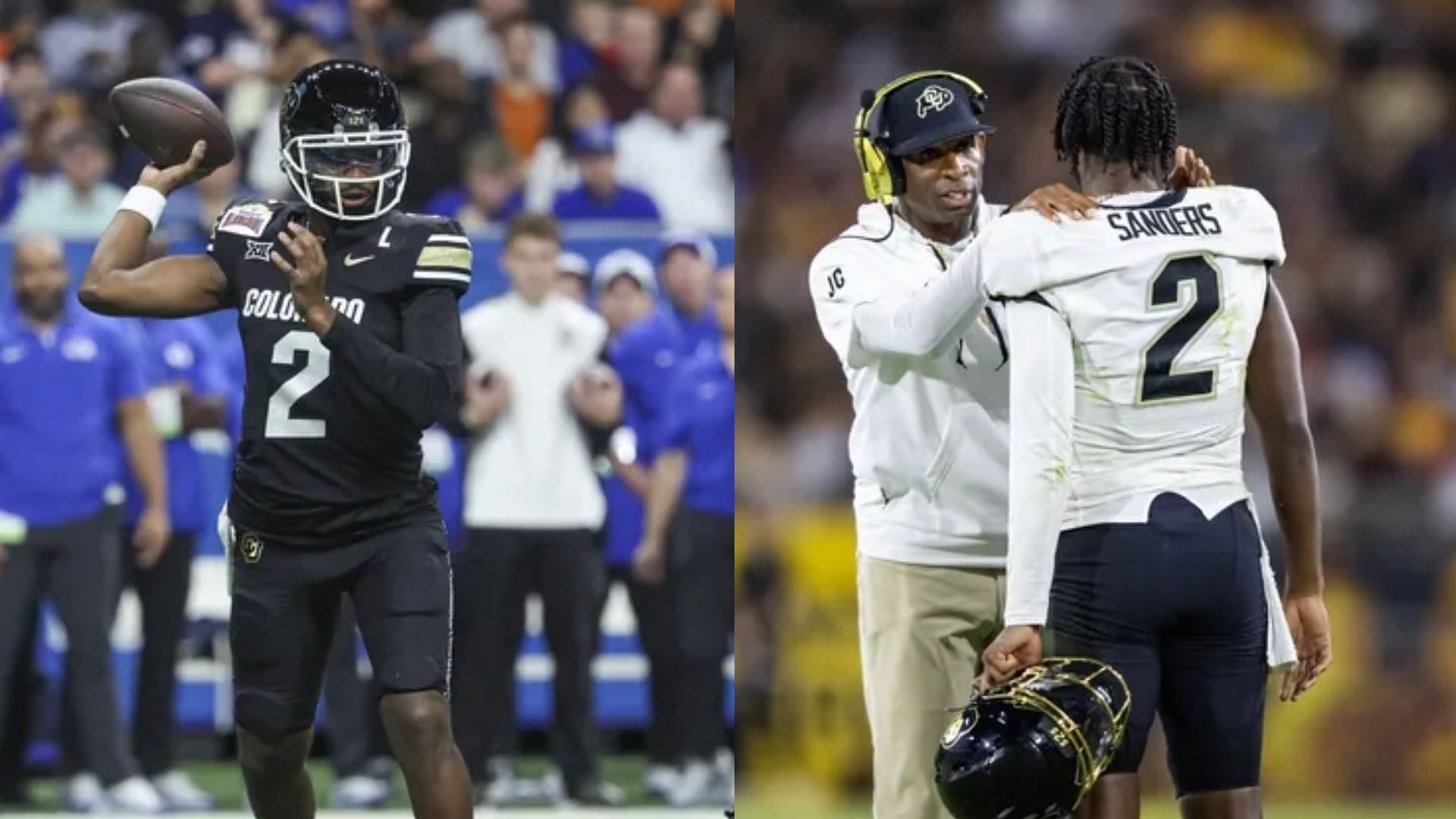 Colorado coach Deion Sanders and QB Shedeur Sanders 