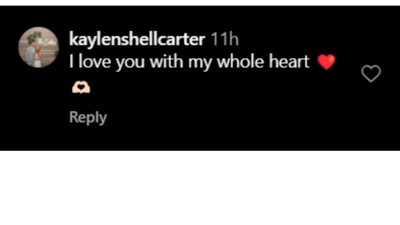 Kaylen&#039;s reaction on Carter&#039;s post