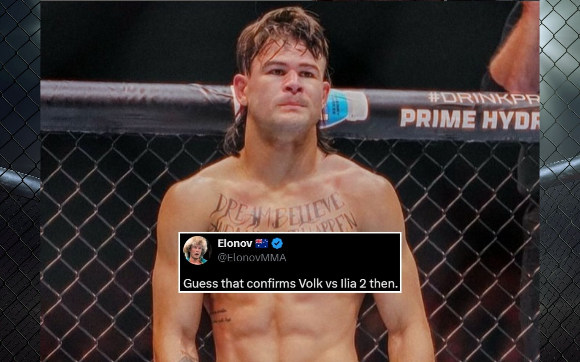 Fans react (insert) to a potential fight for Diego Lopes (right) in March 2025. [Image credit: @SpinninBackfist on, @diegolopesmma on Instagram]