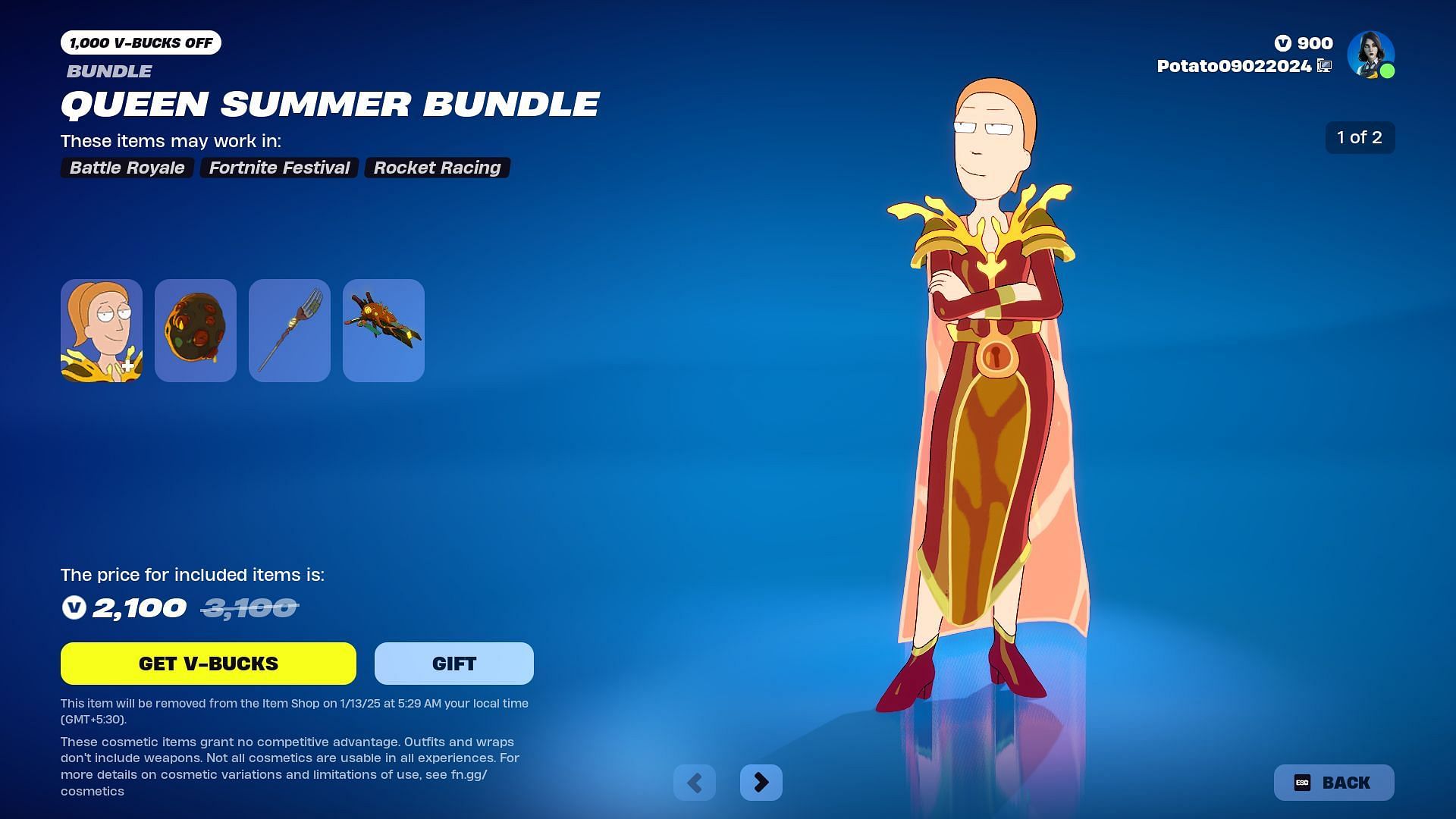 Queen Summer will be listed until January 13, 2025 (Image via Epic Games)