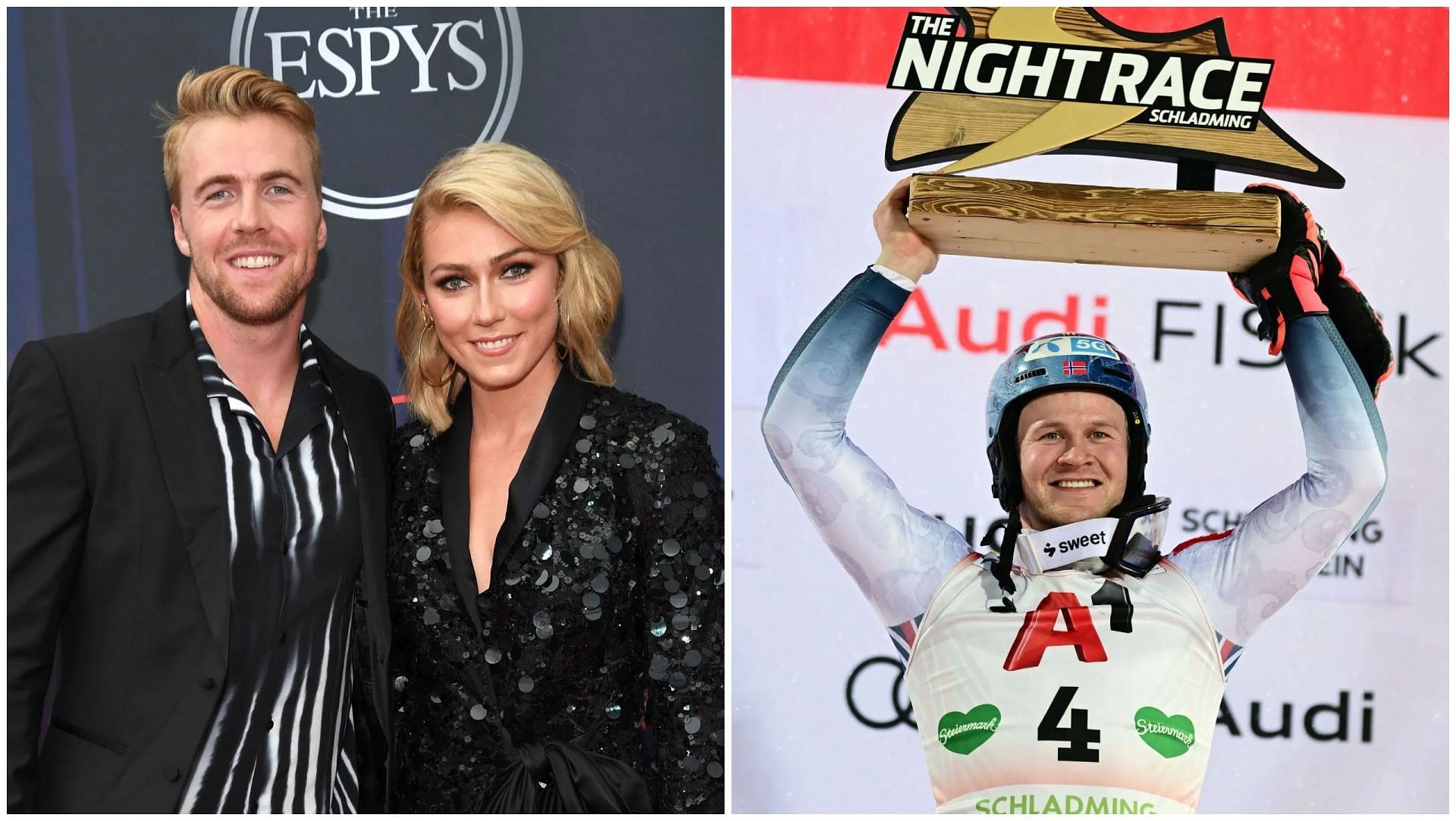 Mikaela Shiffrin, Aleksander Kilde and Timon Haugan