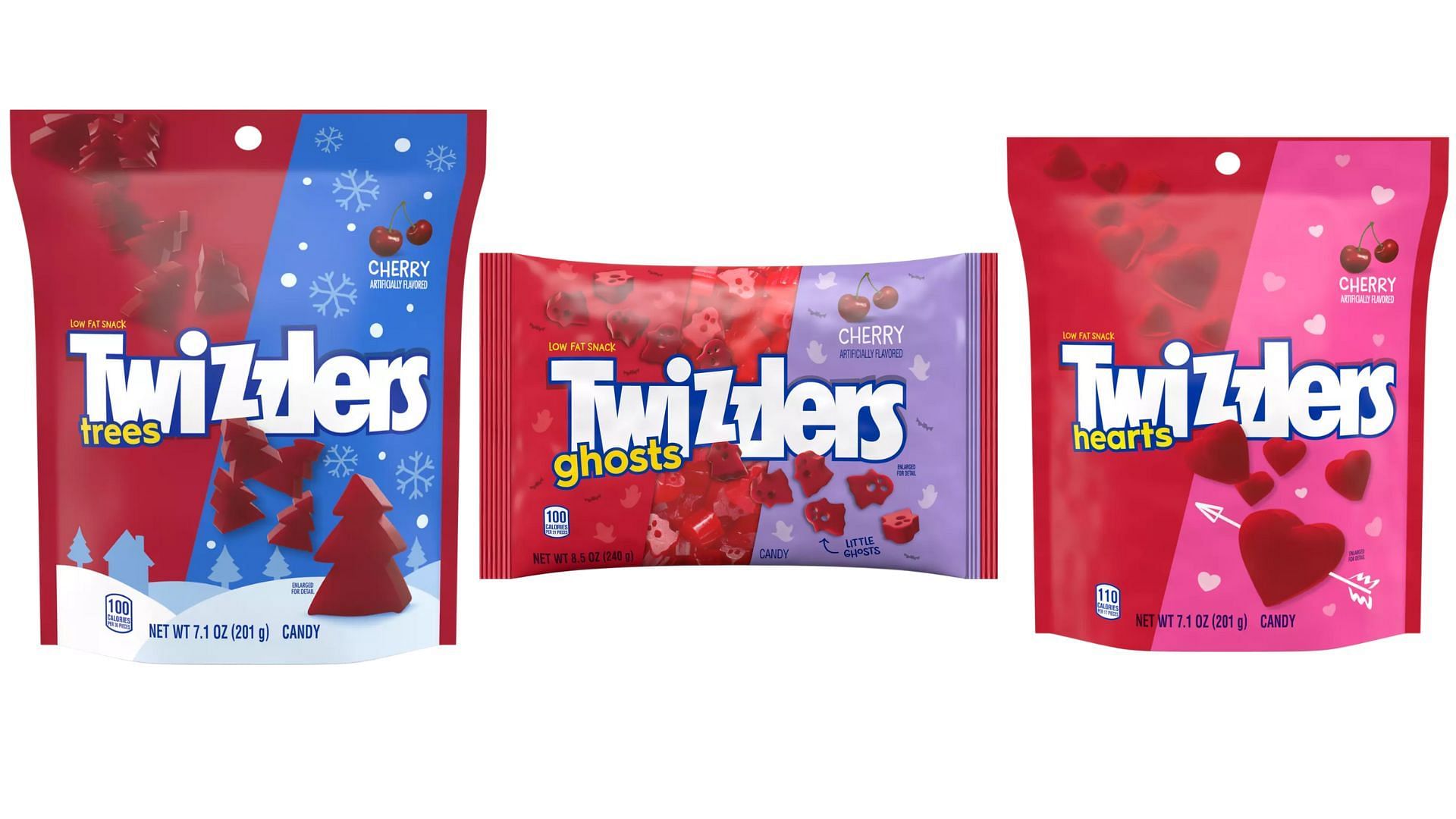 Different seasonal shapes of Twizzlers (Image via Hersheyland)