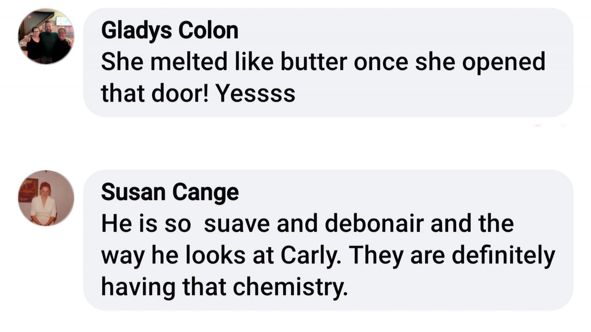 Audience members commenting how Jack and Carly looked good together on screen (via General Hospital Fans - Official / Facebook)