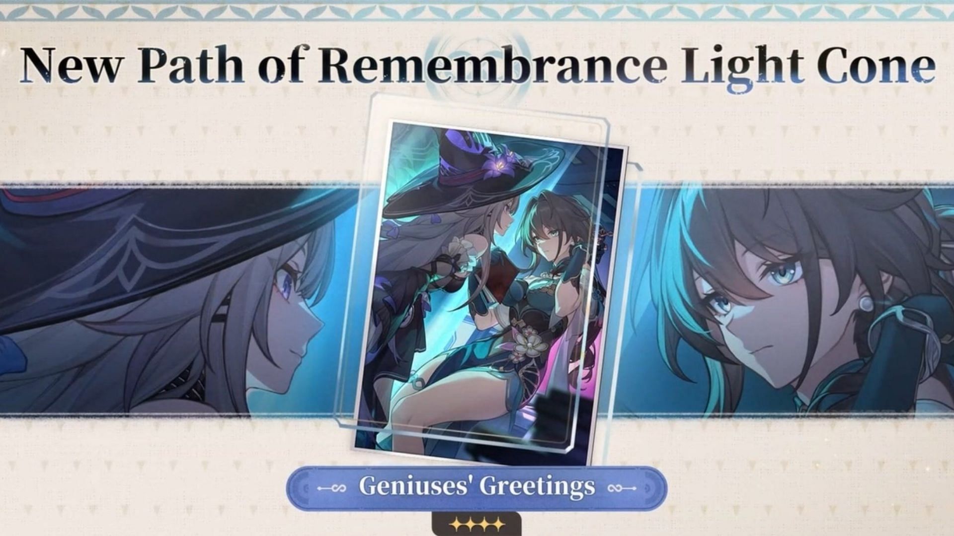 Geniuses&rsquo; Greetings, 4-star Remembrance Light Cone (Image via HoYoverse)