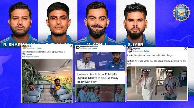 "Justice gang where are you?"- Top 10 funny memes as India announces 15-man squad for ICC Champions Trophy 2025