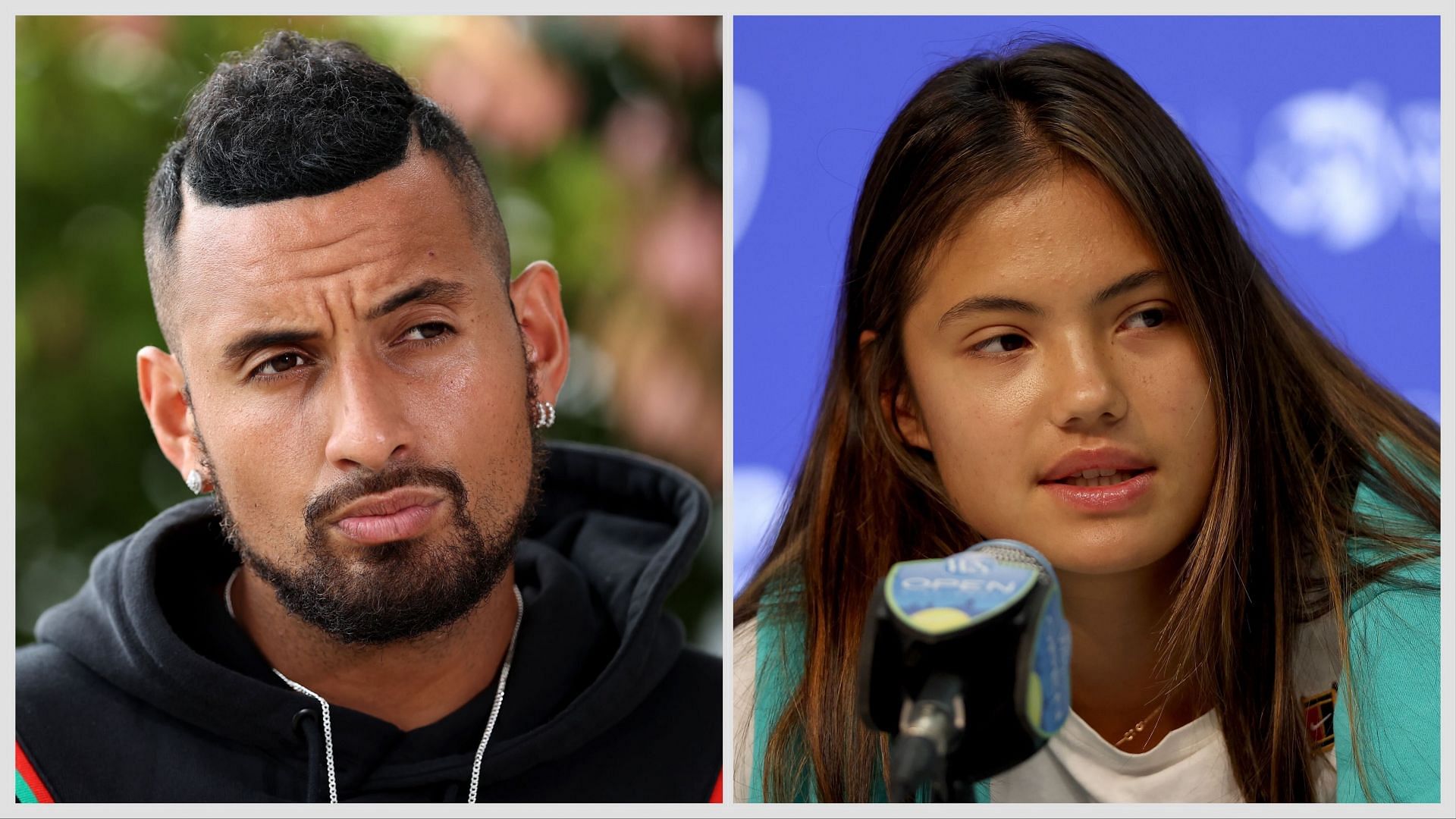 Nick Kyrgios and Emma Raducanu. Source: Getty