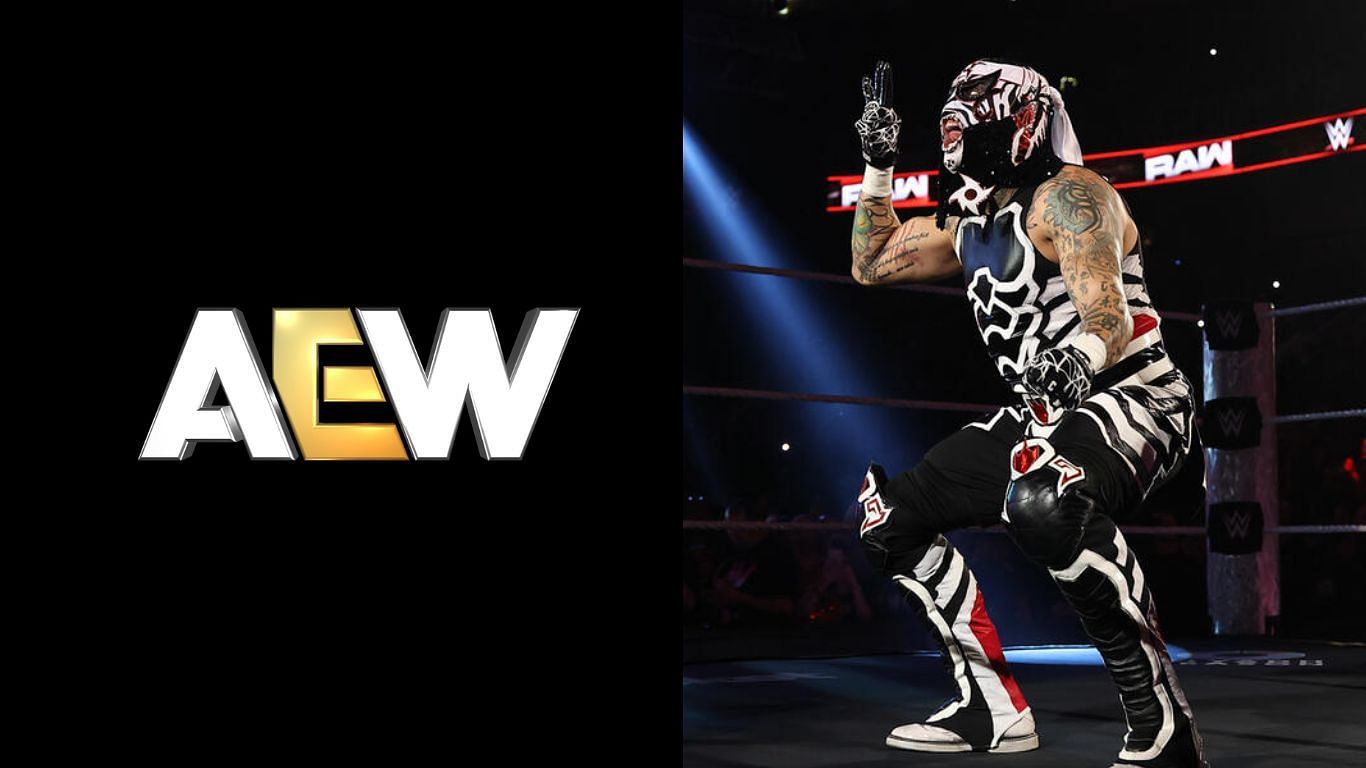 Penta debuted in on WWE RAW last night [image source: WWE.com, AEW Facebook]