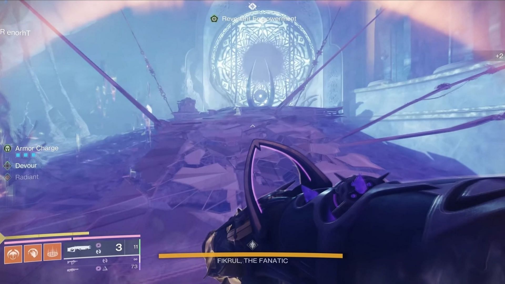 Final anchor near the throne in the final boss room of Destiny 2 Kell&#039;s Fall (Image via EsoterickkYT/Bungie)