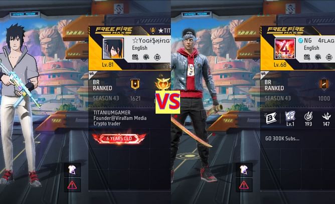 Titanium Gamer vs 4Flag Gamer: किसके Free Fire MAX में बेहतर स्टैट्स हैं?