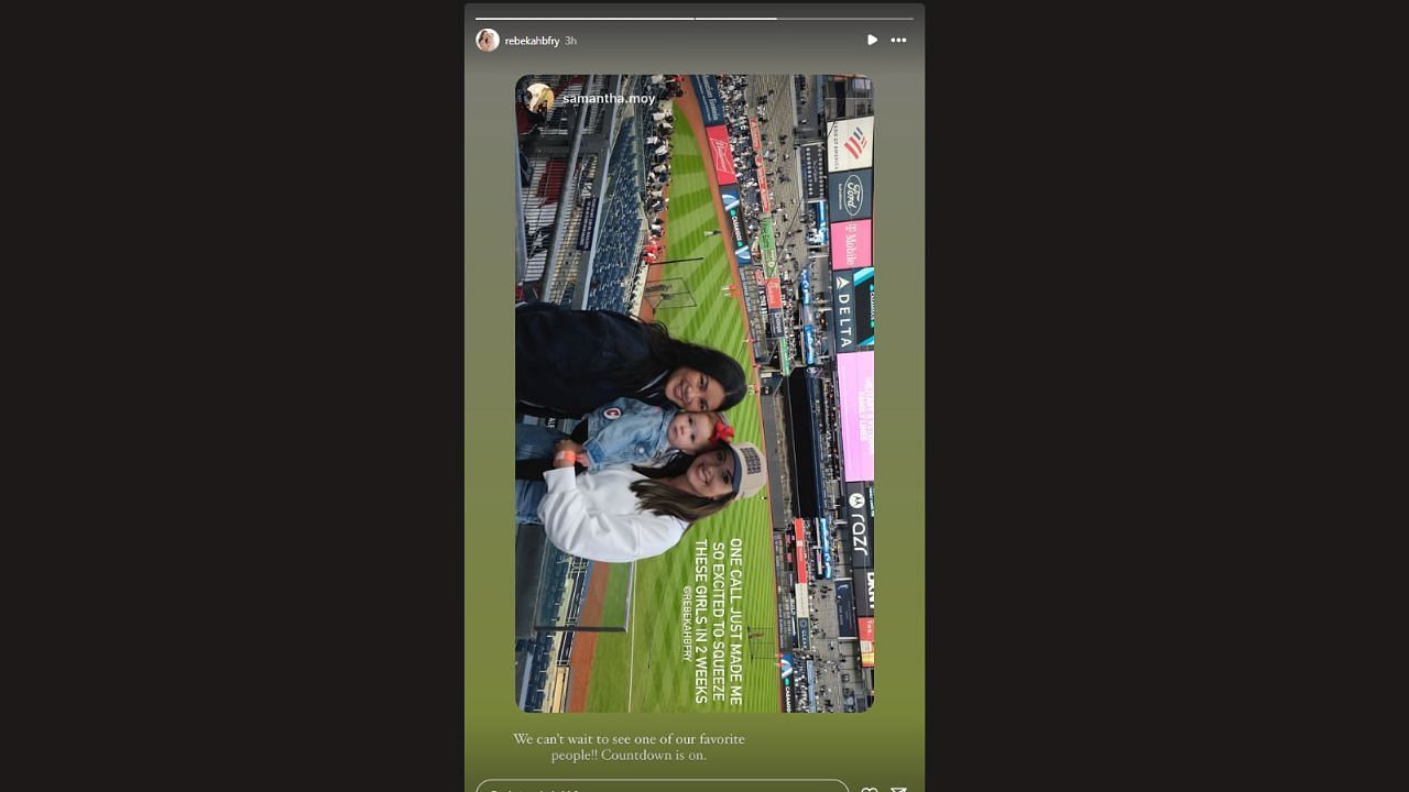 Steven Kwan&#039;s fiancee Samantha&#039;s Instagram story (Source: Instagram/@rebekahbfry)