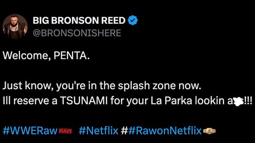 Screenshot from Reed's X/Twitter account