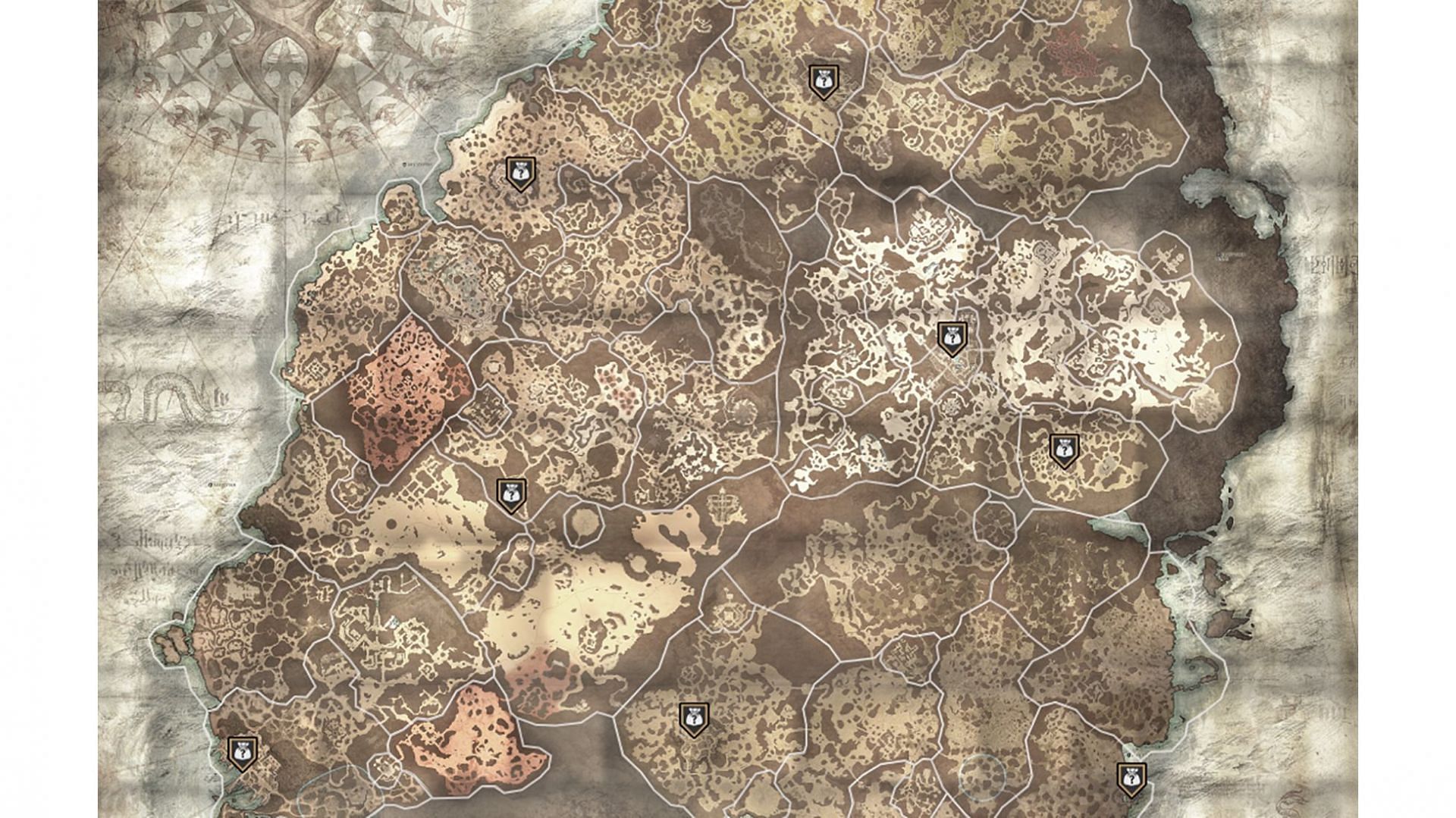 Locations of Purveyor of Curiosity vendors (Image via Blizzard Entertainment)