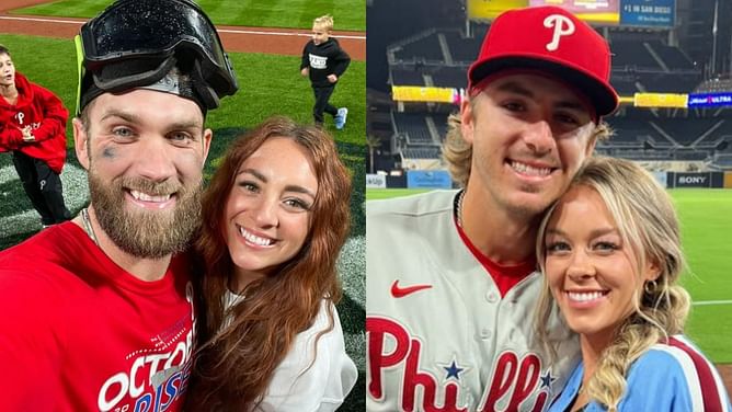 Bryson Stott's spouse Dru receives a 2-word message from Bryce Harper's wife Kayla for her "Parents Week" recap from Jackson Hole, Wyoming