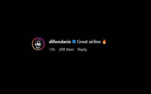 Dillon Danis reacts to Khabib Nurmagomedov's removal from Frontier Airlines flight. [Screenshots courtesy: @flyfrontier on Instagram]