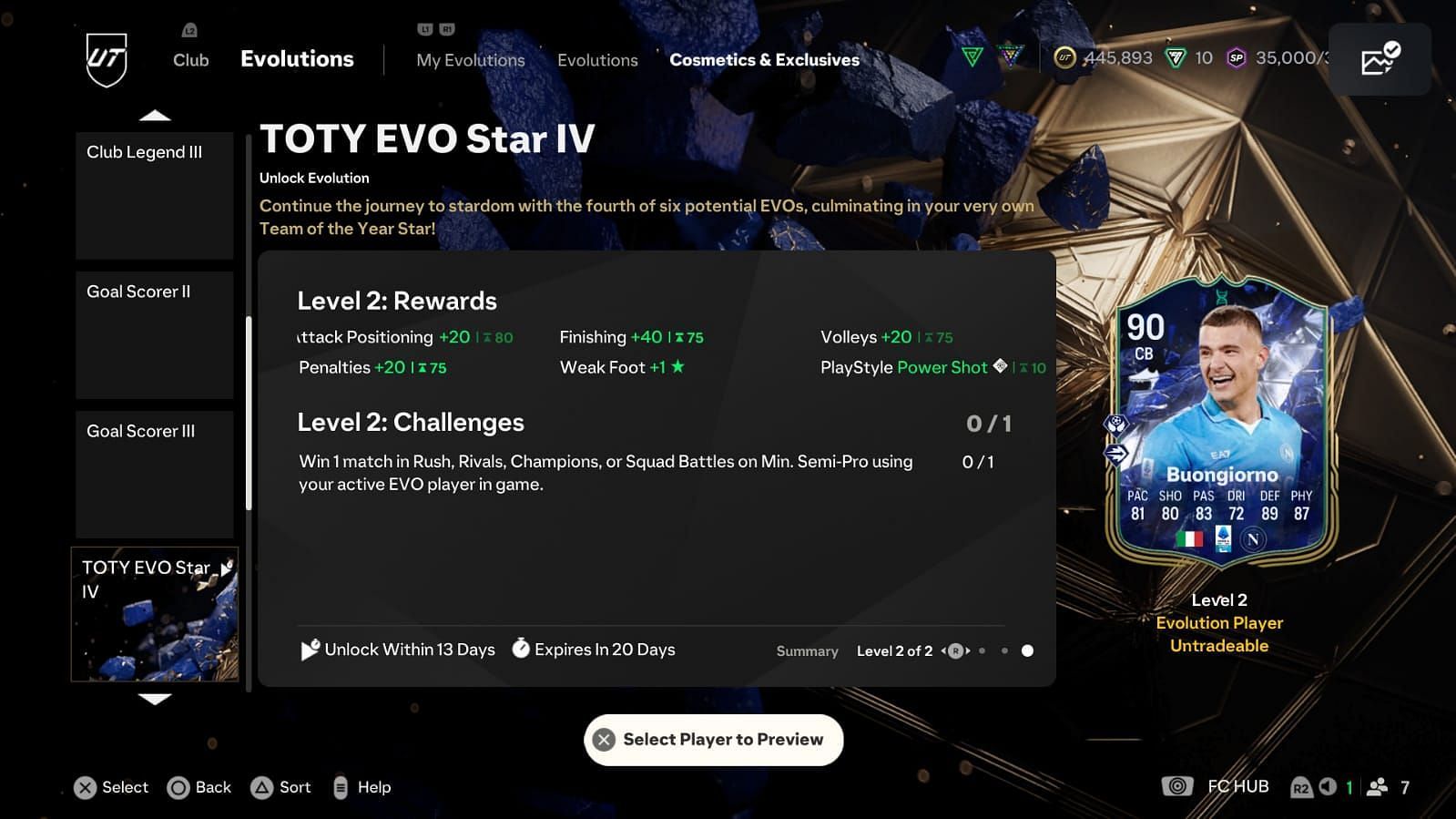 The EVO has two levels (Image via EA Sports)