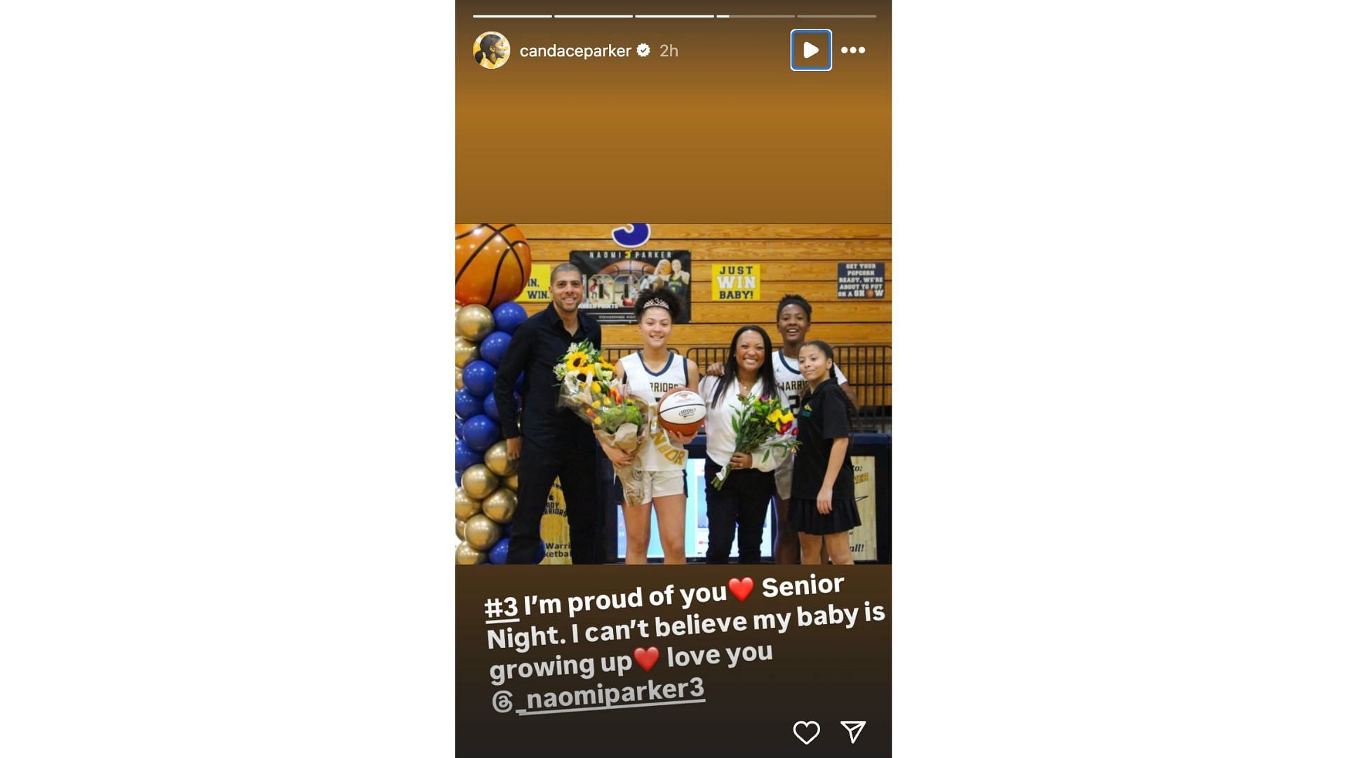 C. Parker shares a photo from her niece&#039;s senior day. Photo Credits: Candace Parker&#039;s IG account