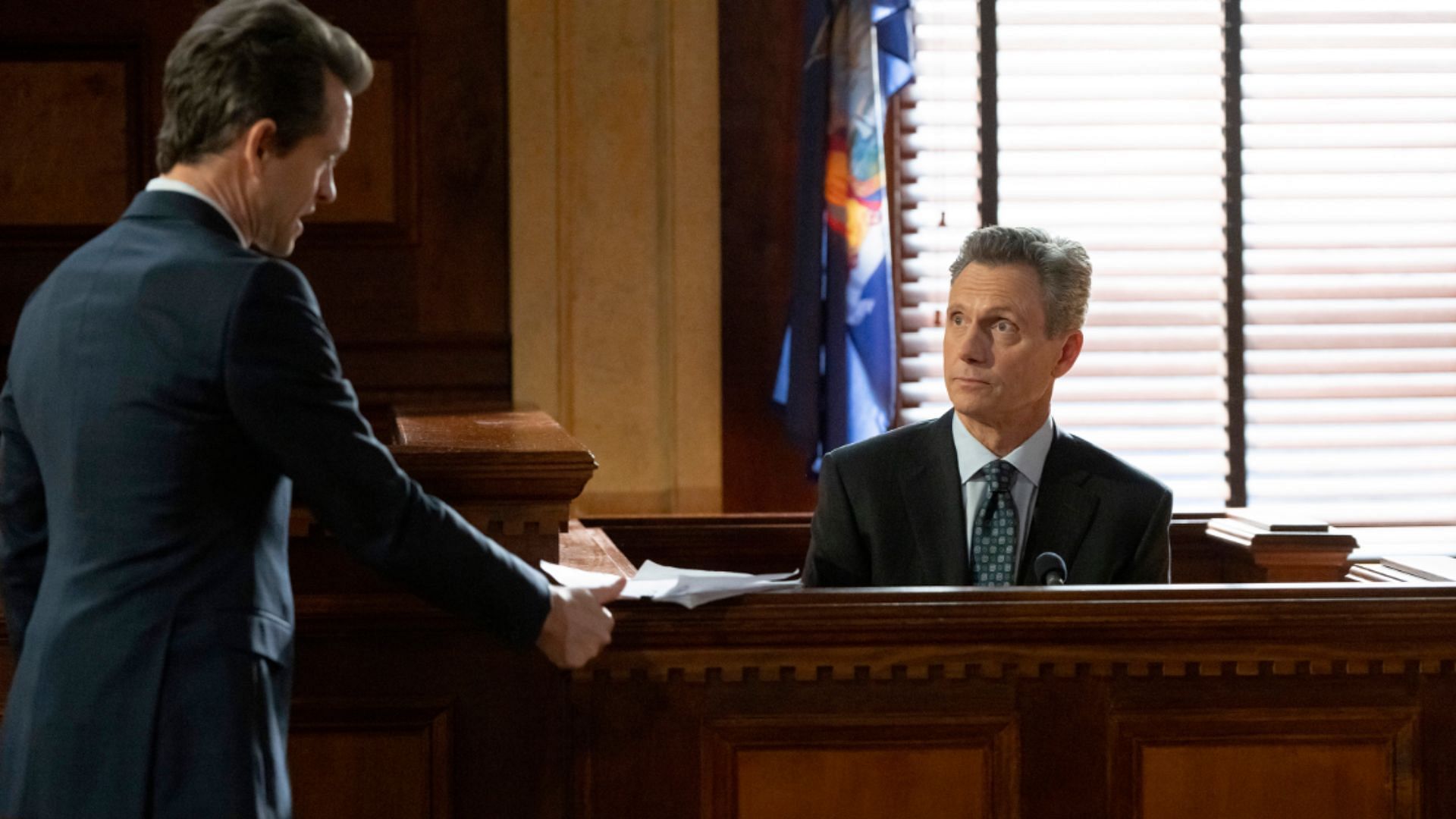 DA Baxter plays an important role in the Raymond Clark murder case (Image via X/@lawandordertv)