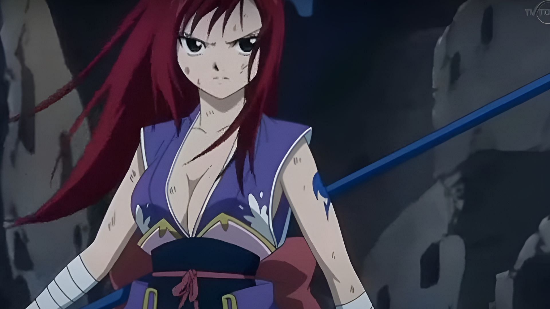 Erza Scarlet, an armored heroine (Image via A-1 Pictures)