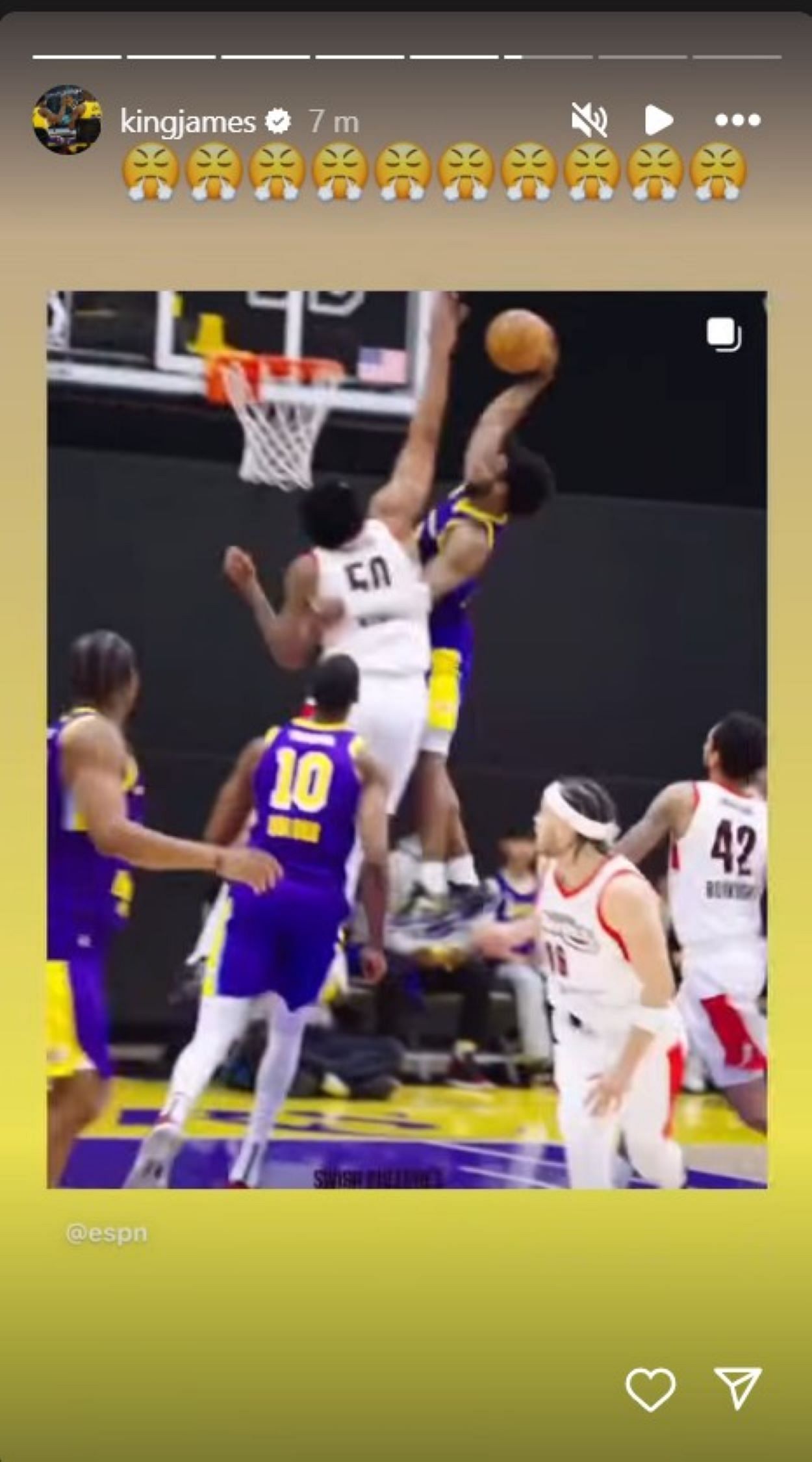 LeBron James reacts proudly to Bronny James&#039; poster