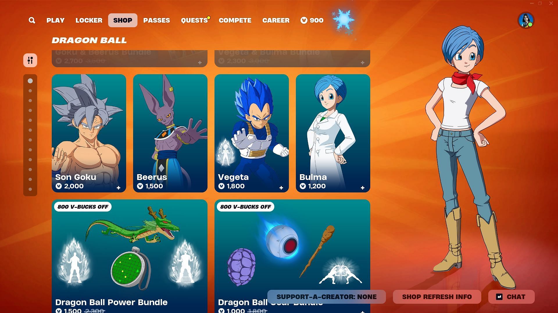 You can purchase Vegeta and Bulma separately (Image via Epic Games)