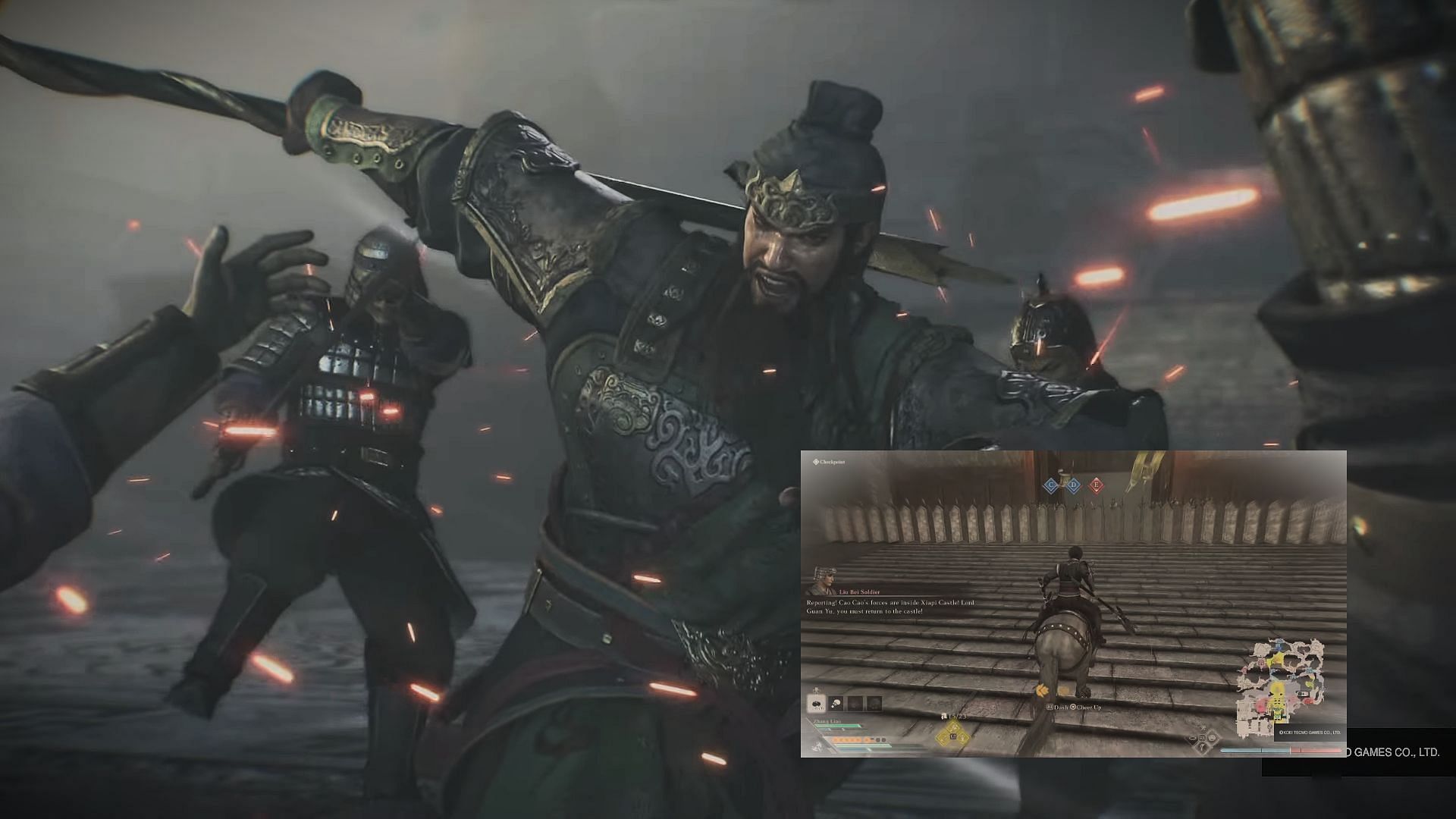 Such spirit! Guan Yu in Assault on Xiapi (Image via Koei Tecmo)