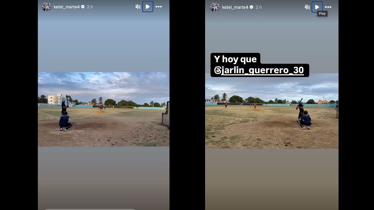 Screenshots of Ketel Marte&#039;s Instagram stories (Images from - Instagram.com/@ketel_marte4 IG Stories)