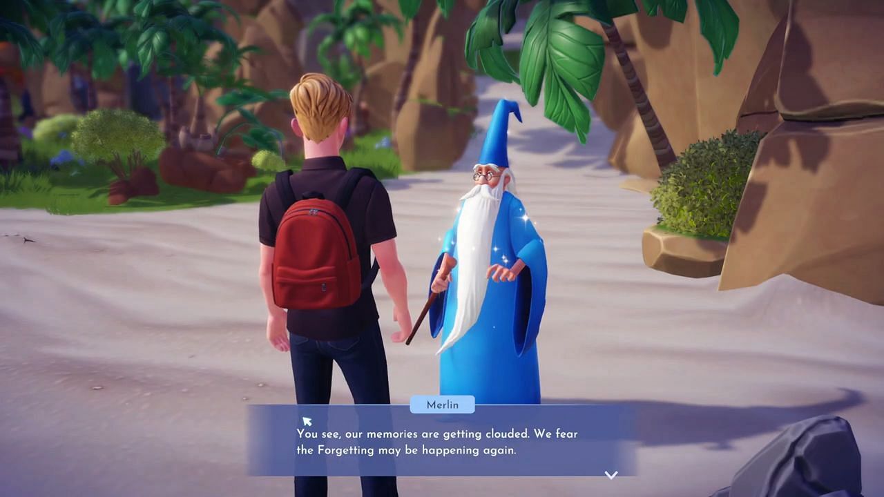 Talk to Merlin (Image via Gameloft || YouTube/@JaviHerobrine)