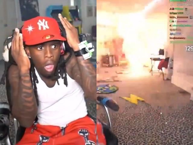 Kai Cenar ignites a firecracker inside his room (Image via X/@DramaAlert)