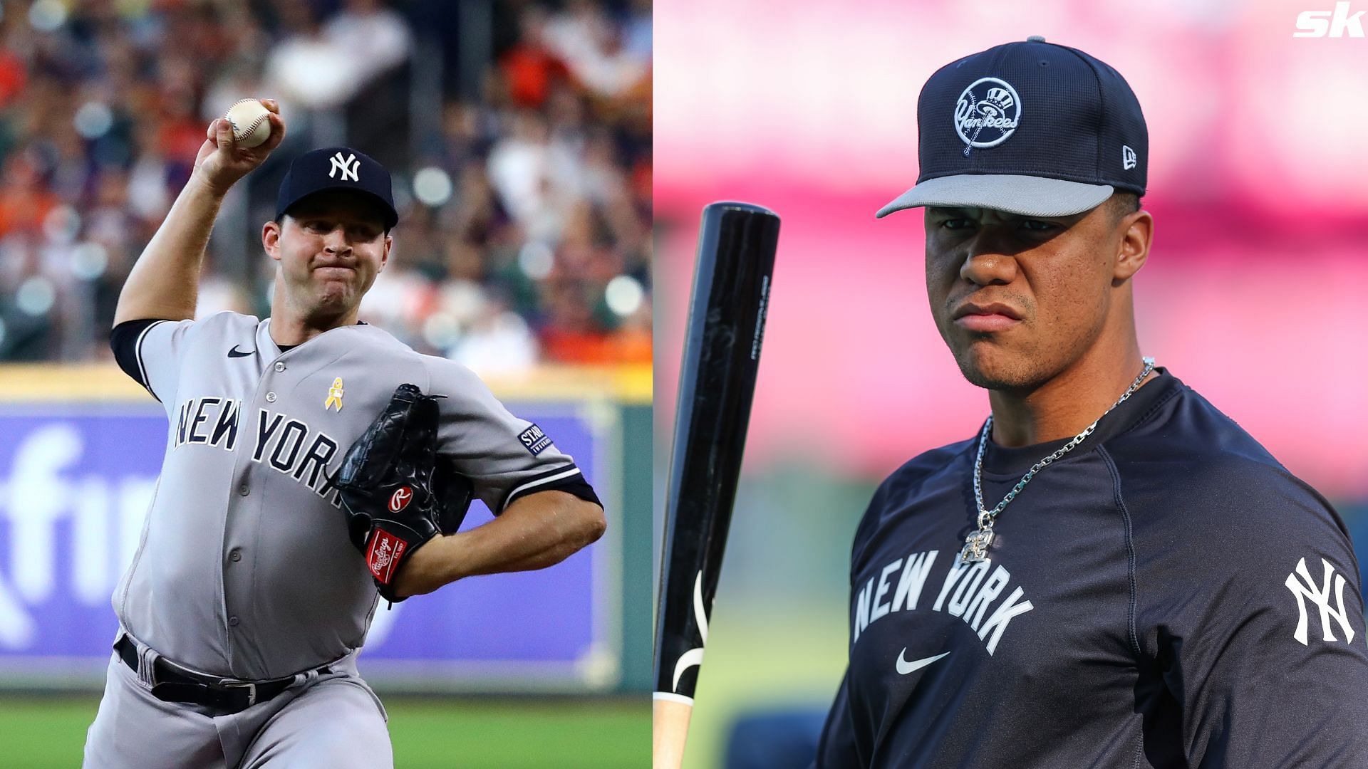 Juan Soto of the New York Yankees looks on during spring training at George M. Steinbrenner Field (Source: Getty)