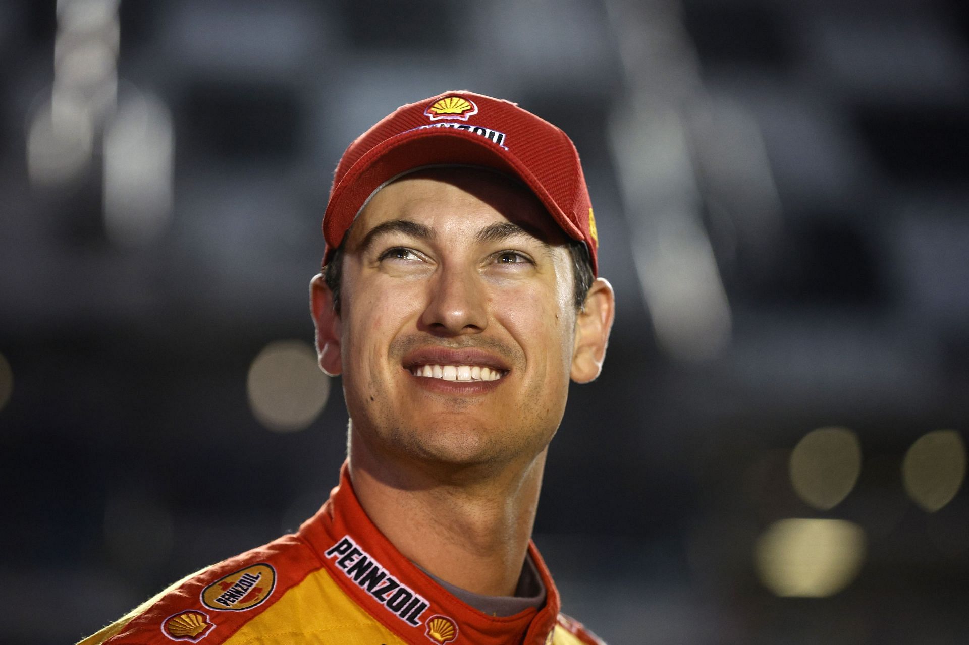 DAYTONA BEACH, FLORIDA - FEBRUARY 15: Joey Logano, driver of the #22 Shell Pennzoil Ford, looks on during qualifying for the Busch Light Pole at Daytona International Speedway on February 15, 2023 in Daytona Beach, Florida. (Photo by Sean Gardner/Getty Images) - Source: Getty