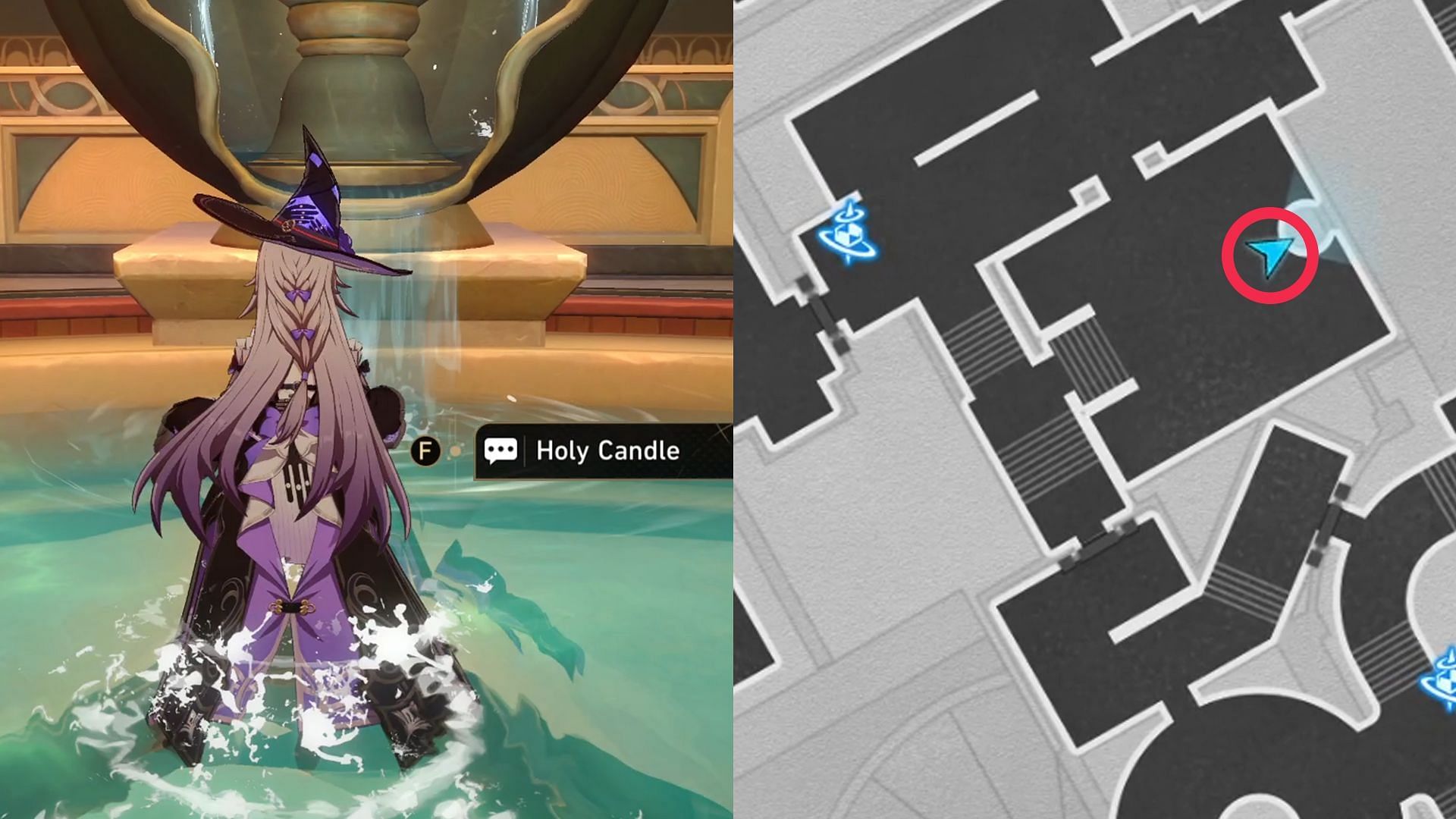 Location of Holy Candle #8 (Image via HoYoverse)