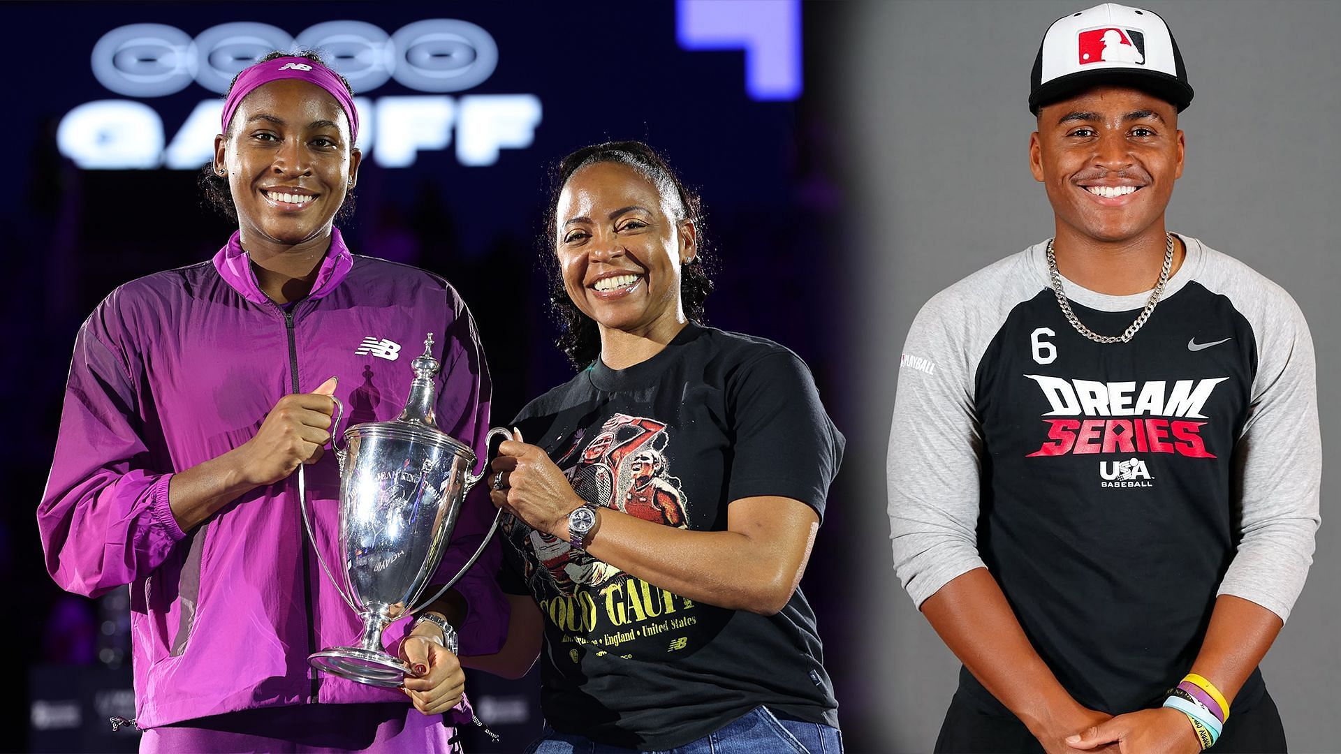 Coco Gauff (L) and Candi Gauff (R); Codey Gauff (Source: Left- Getty, Right- Instagram/@codeygauff)