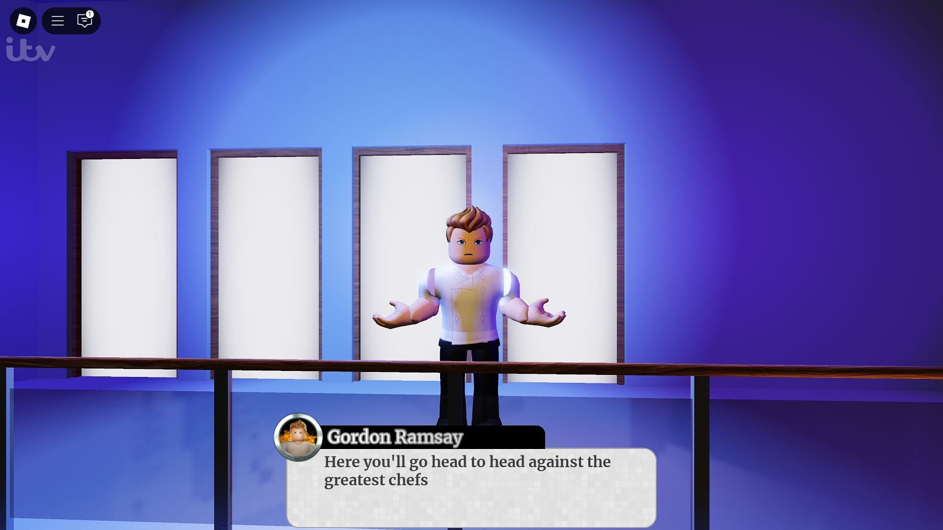 Gordon Ramsay introducing the game (Image via Roblox)