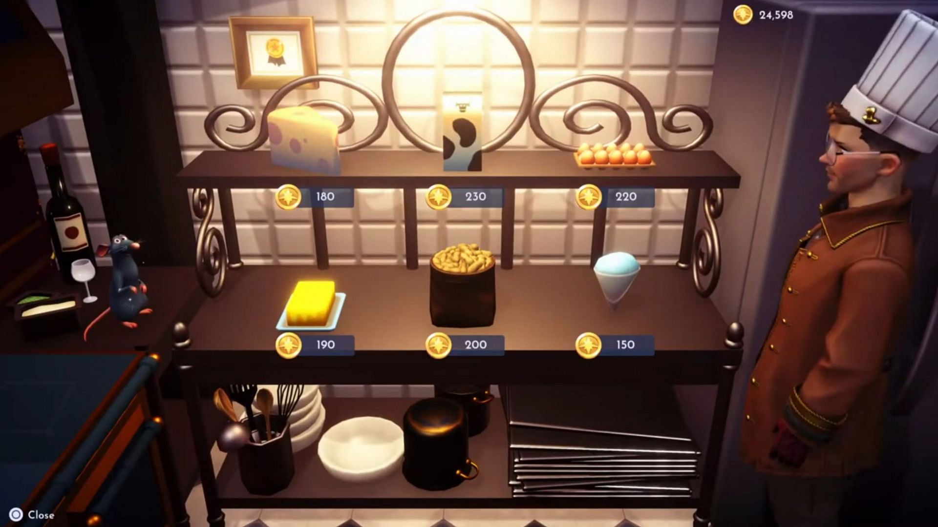 Milk is available at Chez Remy (Image via Gameloft || YouTube/@Greymane Gaming)