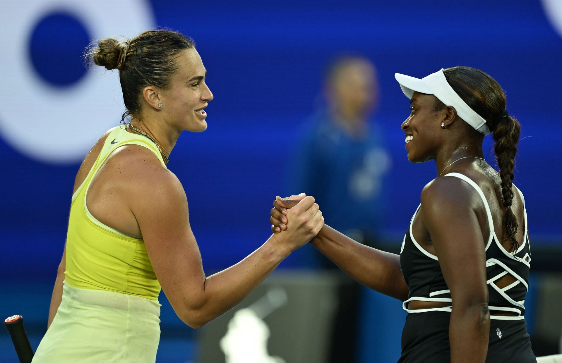 Sabalenka (L) pictured with Sloane Stephens at Australian Open 2025 - Image Source: Getty