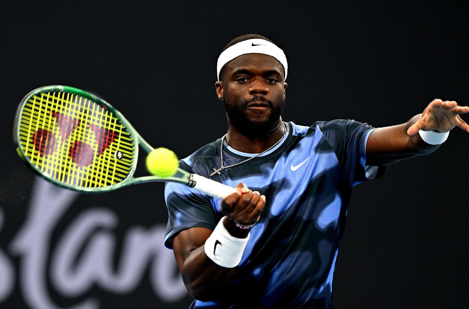 Frances Tiafoe at the 2025 Brisbane International. Image: Getty