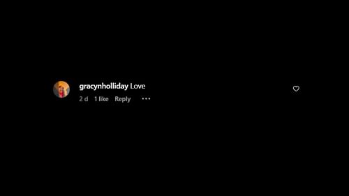 Gracy Holliday's comment